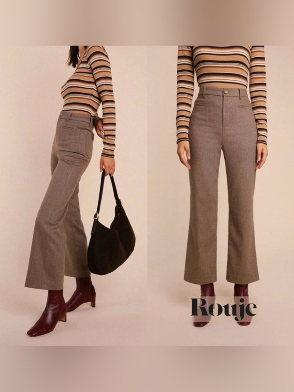 Rouje Paris Swan Wool-blend Ankle Length Pants